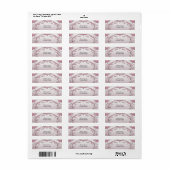 Étiquette d'adresse de retour florale rose unique (Feuille entière)