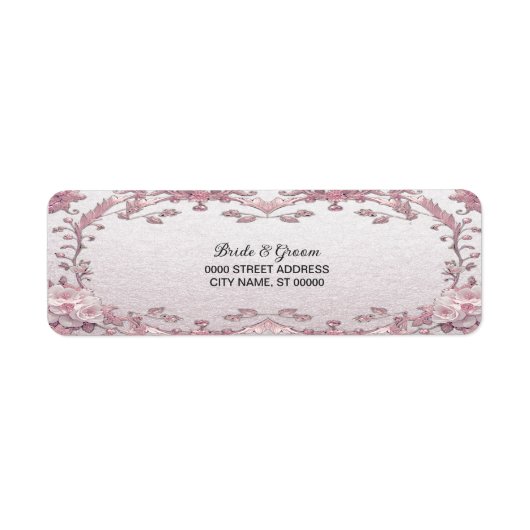 Étiquette d'adresse de retour florale rose unique (Devant)