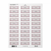 Étiquette d'adresse de retour florale rose unique (Feuille entière)