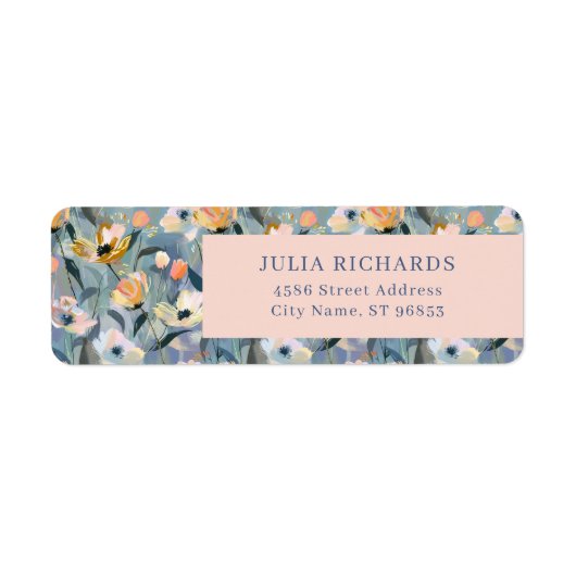 Étiquette d'adresse de retour florale vintage rétr (Devant)