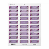 Étiquette d'adresse de retour florale violette rom (Feuille entière)