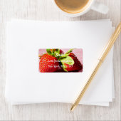 Étiquette d'adresse de retour Fraises (En situation)
