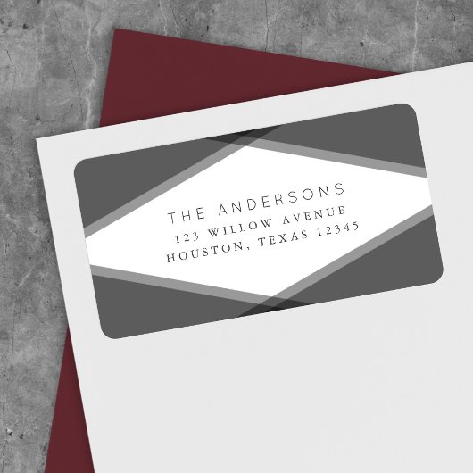 Étiquette d'adresse de retour géométrique à couche