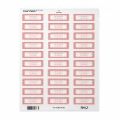 Étiquette d'adresse de retour Gingham Rouge (Feuille entière)