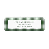 Étiquette d'adresse de retour Gingham Vert Forêt (Devant)