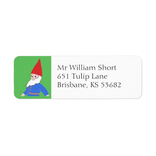 Étiquette d'adresse de retour Gnome (Devant)