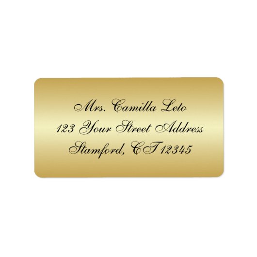 Étiquette d'adresse de retour Gold (Devant)