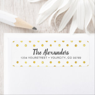 Étiquette d'adresse de retour Gold Faux Foil