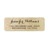 Étiquette d'adresse de retour Gold Faux Parties sc (Devant)