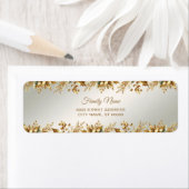 Étiquette d'adresse de retour Gold Holiday (En situation)