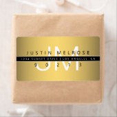 Étiquette d'adresse de retour Gold Look contempora (En situation)