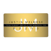Étiquette d'adresse de retour Gold Look contempora (Devant)