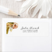 Étiquette d'adresse de retour Gold Pink Green Boho (En situation)