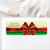 Étiquette d'adresse de retour Gold Red Ribbon (En situation)