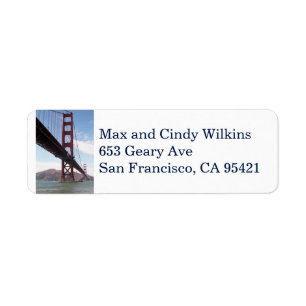 Étiquette d'adresse de retour Golden Gate Bridge