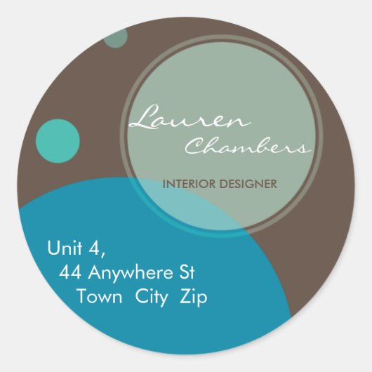 ÉTIQUETTE D'ADRESSE DE RETOUR :: grands points 5 (Devant)