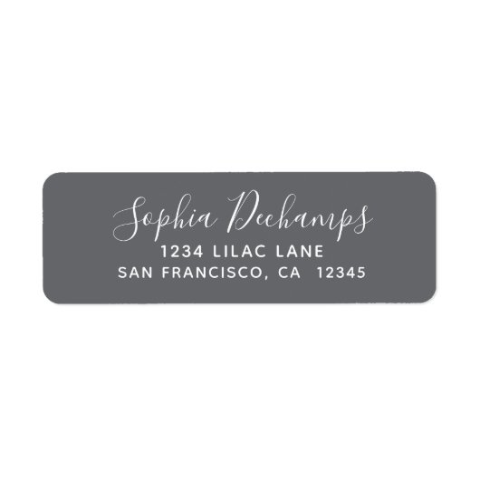 Étiquette d'adresse de retour gris (Devant)