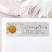 Étiquette d'adresse de retour gris Fleur Blanc (En situation)