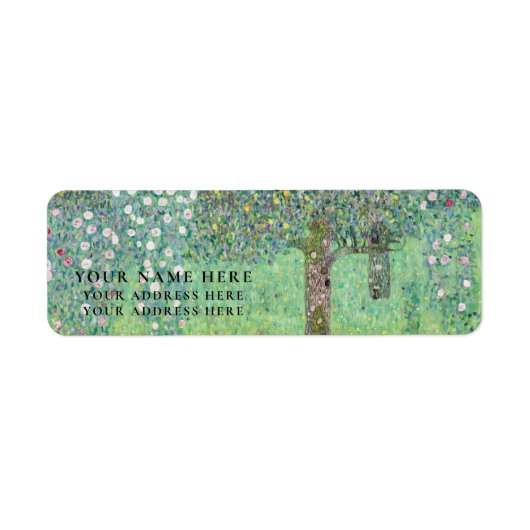 ÉTIQUETTE D'ADRESSE DE RETOUR : GUSTAV KLIMT : ROS (Devant)