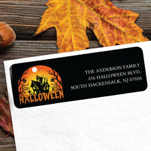 Étiquette d'adresse de retour Halloween