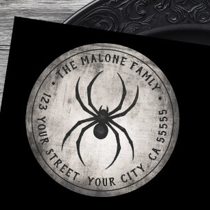 Étiquette d'adresse de retour Halloween araignée n