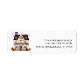 Étiquette d'adresse de retour Halloween Haunween H (Devant)