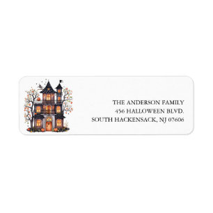Étiquette d'adresse de retour Halloween Haunween H