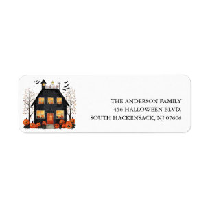 Étiquette d'adresse de retour Halloween Haunween H