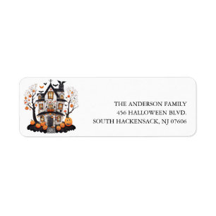 Étiquette d'adresse de retour Halloween Haunween H