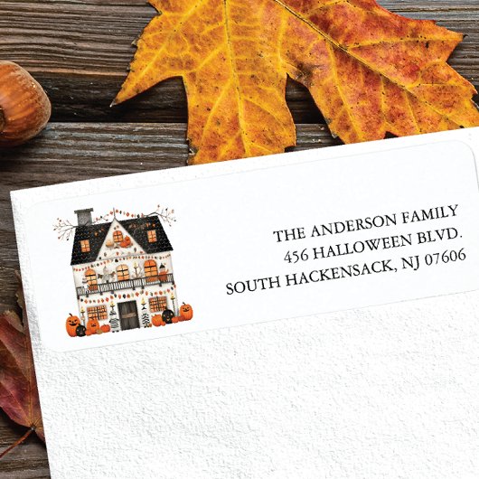 Étiquette d'adresse de retour Halloween Haunween H