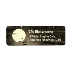 Étiquette d'adresse de retour Halloween vintage pl