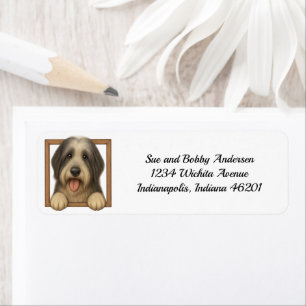 Étiquette d'adresse de retour Happy Bearded Collie