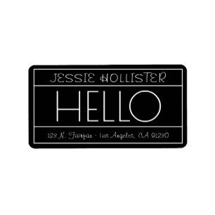 Étiquette d'adresse de retour "Hello" amusante N