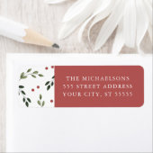 Étiquette d'adresse de retour Holiday Holly. (En situation)