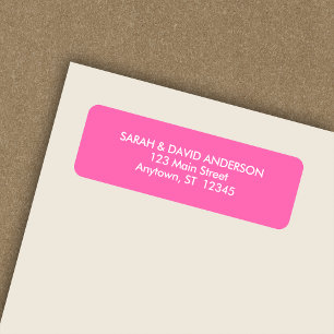 Étiquette d'adresse de retour Hot Rose Simple