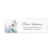 Étiquette d'adresse de retour Hydrangea Caniche Bl (Devant)