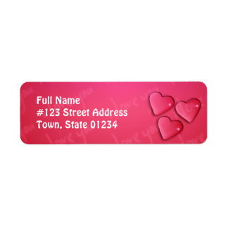 Étiquette d'adresse de retour I Love You Design