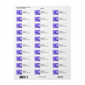 Étiquette d'adresse de retour Iris violet (Feuille entière)