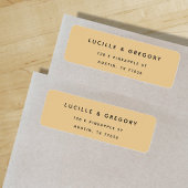 Étiquette d'adresse de retour jaune or simple