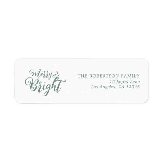 Étiquette d'adresse de retour Joyeux et Bright Chr (Devant)