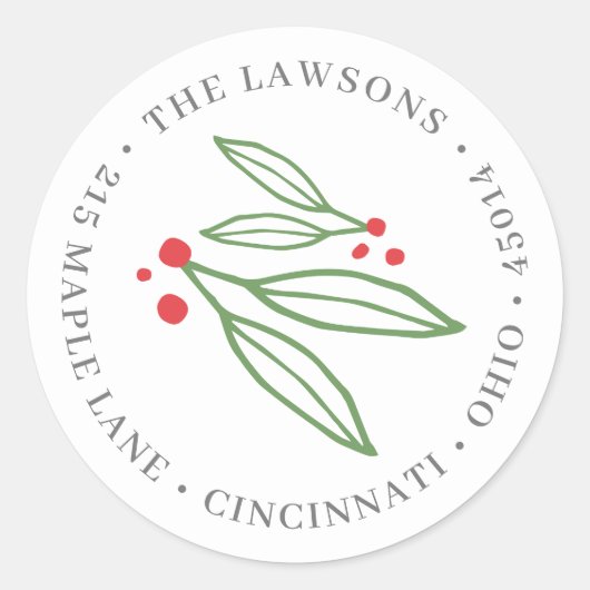 Étiquette d'adresse de retour Joyeux jours fériés (Devant)