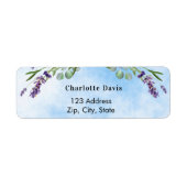 Étiquette d'adresse de retour lavande bleu clair v (Devant)