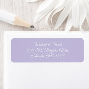 Étiquette d'adresse de retour lavande violet éléga