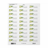Étiquette d'adresse de retour Lemon Greenery (Feuille entière)