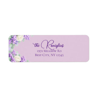 Étiquette d'adresse de retour Lilas et Lavande