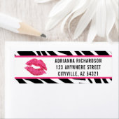 Étiquette d'adresse de retour Lip Kiss Distributeu (En situation)