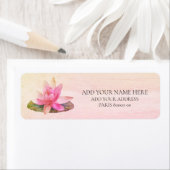 ÉTIQUETTE D'ADRESSE DE RETOUR : LOTUS ROSE (En situation)