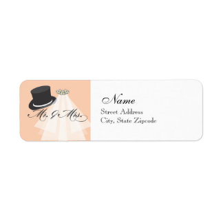 Étiquette d'adresse de retour M. et Mme - Orange