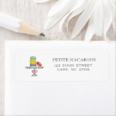 Étiquette d'adresse de retour Macarons mignons sur (En situation)