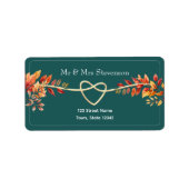 Étiquette d'adresse de retour Mariage de automne t (Devant)